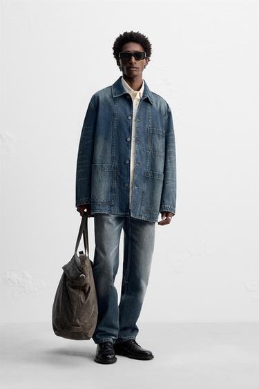 WASHED DENIM OVERSHIRT - Blue by Zara - Image 0