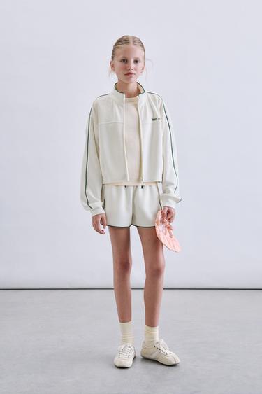 SWEATSHIRT WITH CONTRAST PIPING - Light ecru by Zara