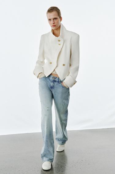 ZW COLLECTION RELAXED STRAIGHT LOW-RISE JEANS - Blue by Zara