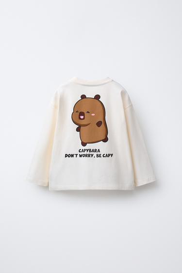 CAPYBARA CAPYFUN © PRINTED T-SHIRT - Ecru by Zara