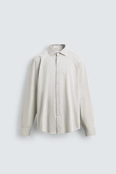 REGULAR FIT SHIRT - White / Grey by Zara