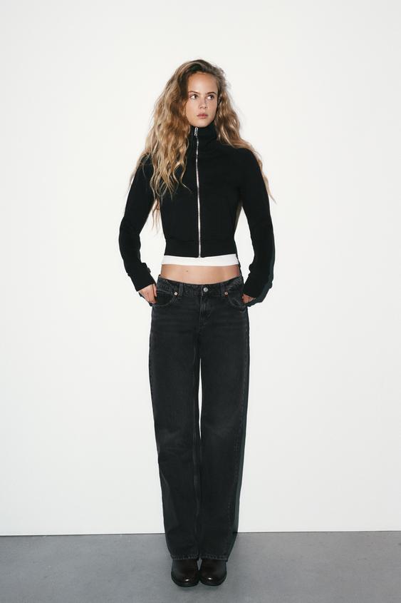 TRF WIDE-LEG LOW-RISE JEANS - Black by Zara - Image 0