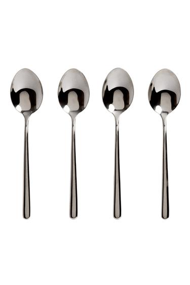 PACK OF SHINY STEEL DESSERT SPOONS (PACK OF 4) - Multicoloured by Zara