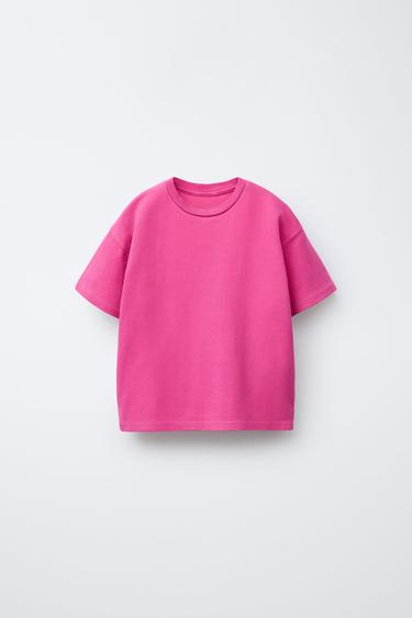 PLAIN INTERLOCK T-SHIRT - Fuchsia by Zara
