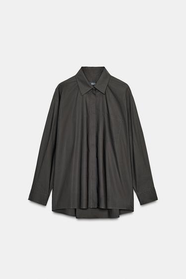 OVERSIZE SHIRT ZW COLLECTION - Dark grey by Zara
