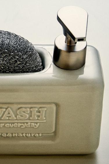 WASHING-UP LIQUID DISPENSER WITH CONTAINER - Greyish by Zara