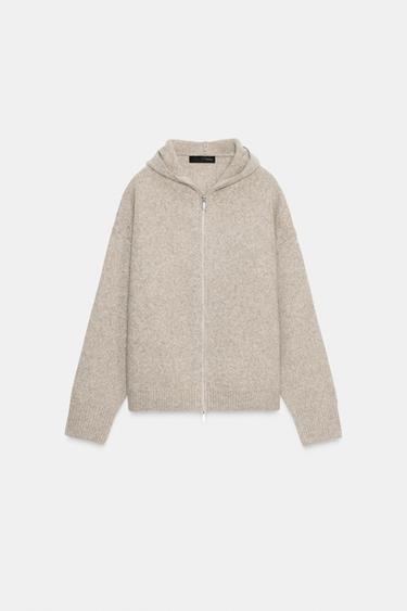 HOODED WOOL JACKET - Beige by Zara