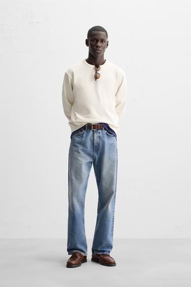 COTTON BLEND SWEATER - Oyster-white by Zara - Image 0