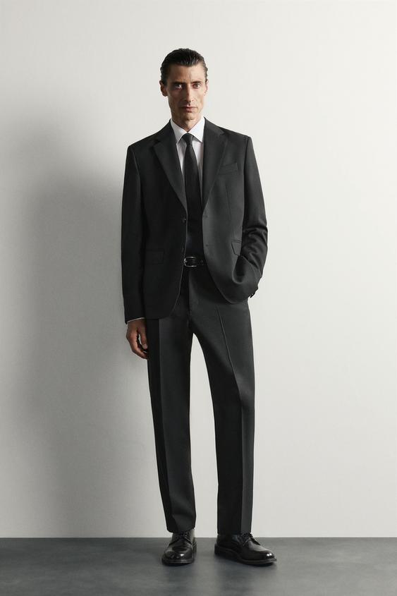 100% WOOL SUIT TROUSERS - Black by Zara - Image 0