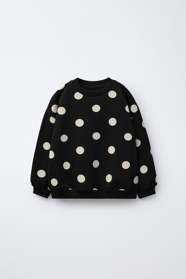 POLKA DOT SWEATSHIRT - Black by Zara - Image 0