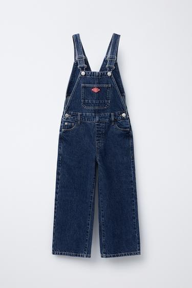 LABEL DENIM LONG DUNGAREES - Blue by Zara - Image 0