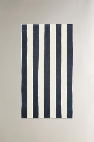 STRIPED BEACH TOWEL - navy by Zara