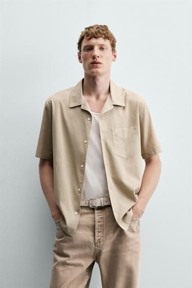 COTTON VOILE SHIRT - Taupe grey by Zara
