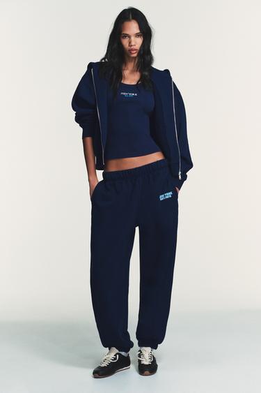 SLOGAN PRINT HOODIE - Blue by Zara