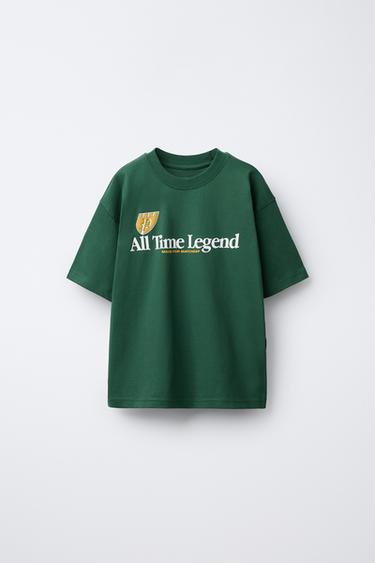 FOOTBALL PRINT T-SHIRT - GREEN by Zara - Image 0