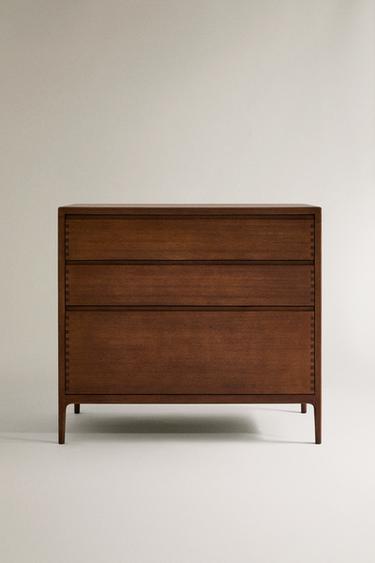 WOODEN CHEST OF DRAWERS WITH THREE DRAWERS - Brown by Zara - Image 0