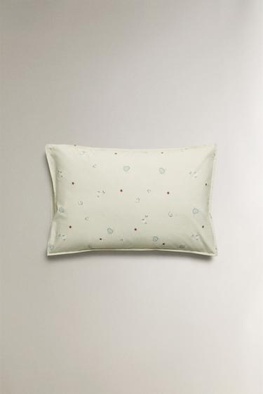 CHILDREN’S SEA PRINT PILLOWCASE - Light lime green by Zara - Image 0