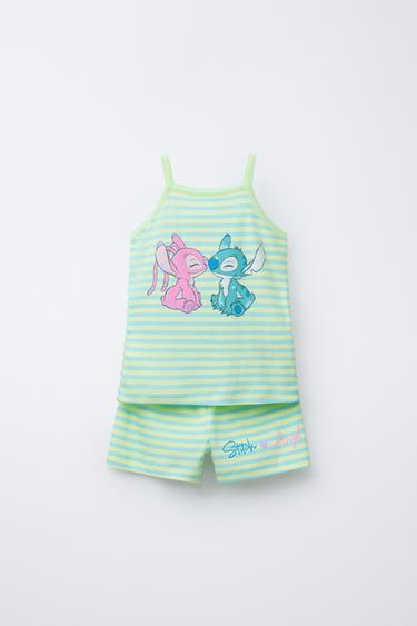 2-6 YEARS/ STRIPED T-SHIRT AND BERMUDA SHORTS PYJAMAS STITCH & ANGEL © DISNEY - Turquoise by Zara - Image 0