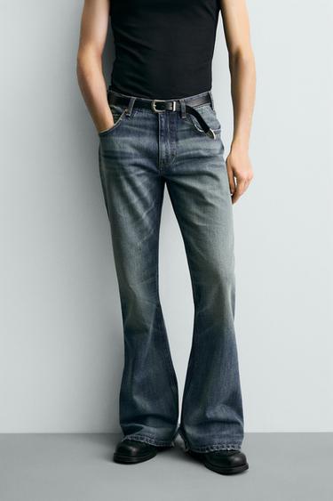 FLARE FIT JEANS - Blue / Green by Zara