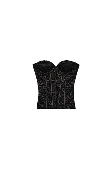 LACE CORSET - Black by Zara