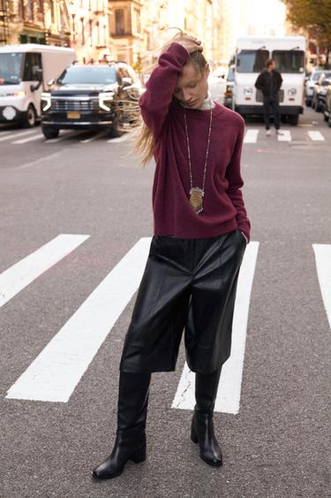 WOOL AND ALPACA JUMPER - Pink by Zara