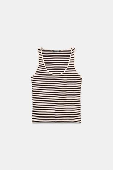 STRIPED SLEEVELESS TOP - striped by Zara