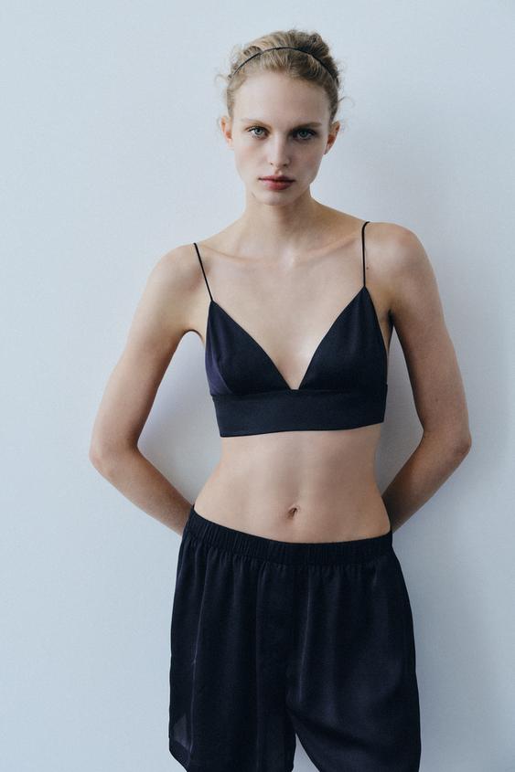 PLAIN SATIN SHORTS - Midnight blue by Zara - Image 0