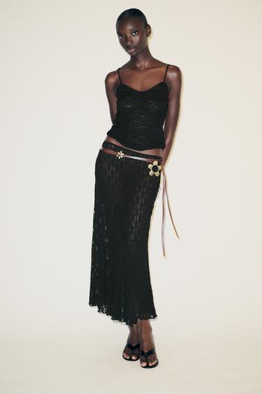 LACE STRAPPY TOP - Black by Zara - Image 0