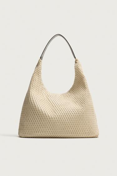 FABRIC TOTE BAG - Ecru White by Zara