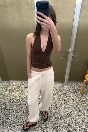 JOGGER TROUSERS WITH POCKETS - Ecru by Zara