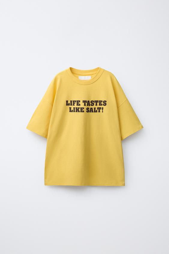 PUKAS SURF SLOGAN T-SHIRT - Yellow by Zara - Image 0