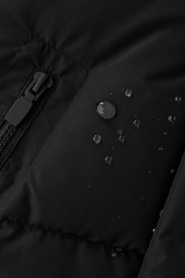 LONG 50% FEATHER AND 50% DOWN WATER-REPELLENT AND WIND-RESISTANT PUFFER JACKET - Black by Zara