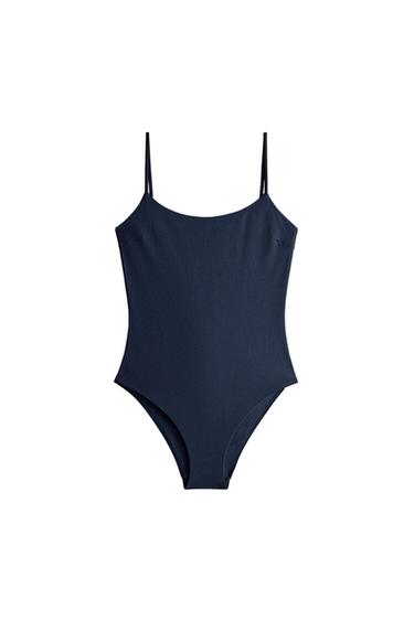 BEACH SWIMSUIT WITH THIN STRAPS - Blue by Zara