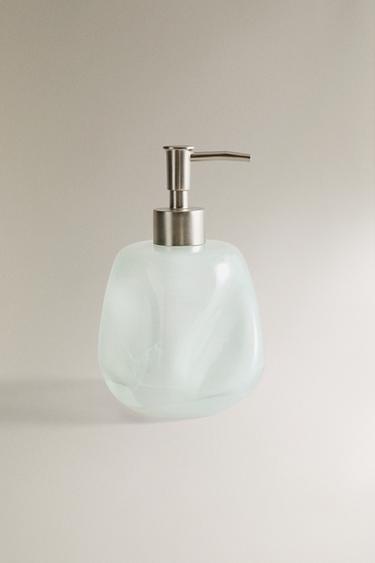 SHADED GREEN GLASS SOAP DISPENSER - GREENISH by Zara