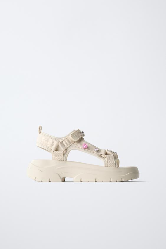 TECHNICAL SANDALS WITH CHARMS - Ecru White by Zara - Image 0