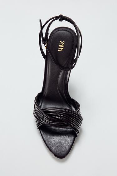 STRAPPY HEEL SANDALS - Brown by Zara