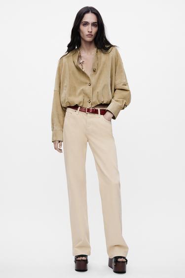ZW COLLECTION BOOTCUT FULL LENGTH LOW RISE JEANS - Ecru by Zara
