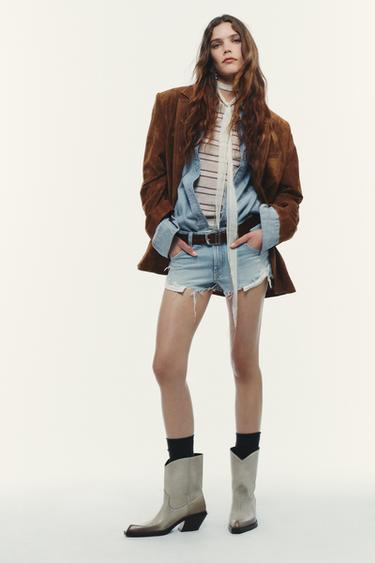 LEATHER COWBOY ANKLE BOOTS - white by Zara - Image 0