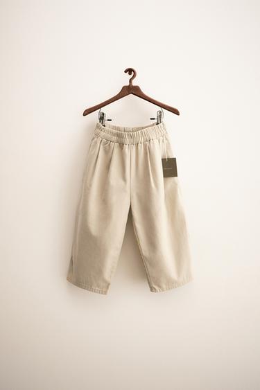 ZARA TIMELESS - BALLOON TROUSERS WITH ELASTIC WAIST - Light beige by Zara
