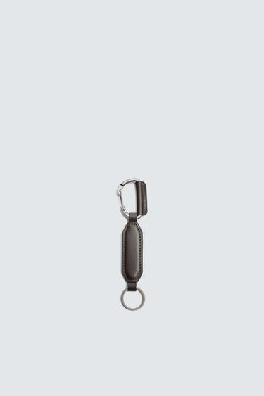 LEATHER KEY RING - Brown by Zara