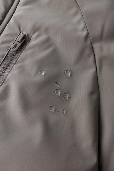 WATER-REPELLENT PARKA WITH DETACHABLE FAUX FUR HOOD - Taupe grey by Zara