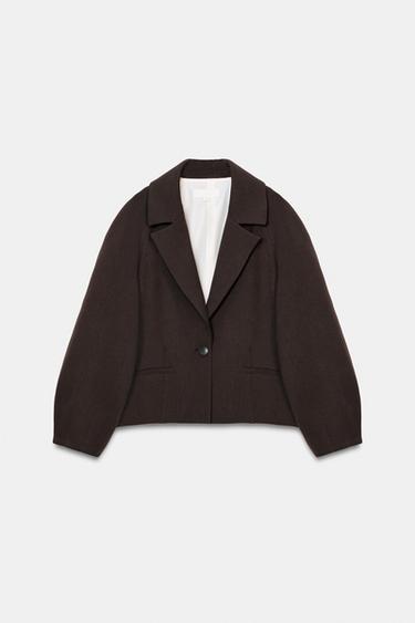PUFF SLEEVE BLAZER - Brown by Zara