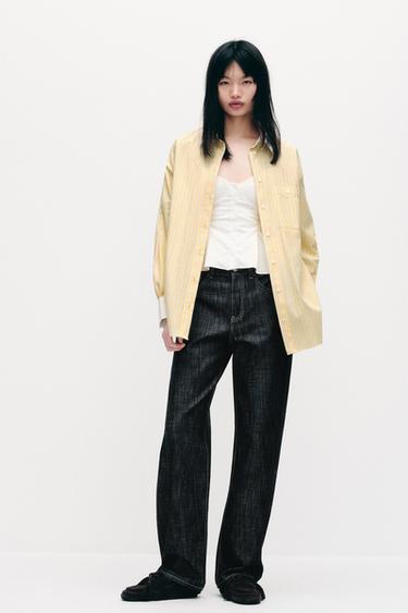 OVERSIZED POPLIN SHIRT - Yellow by Zara