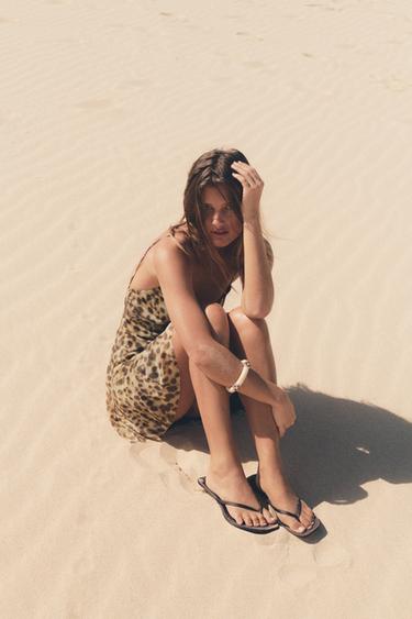 PRINTED TULLE MINI DRESS - Leopard by Zara