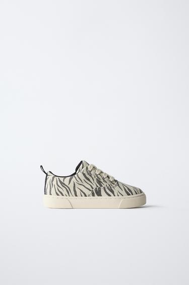 COTTON ANIMAL PRINT PLIMSOLLS - White by Zara - Image 0