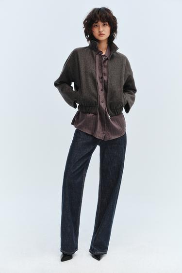 SOFT BOMBER JACKET - Dark brown by Zara
