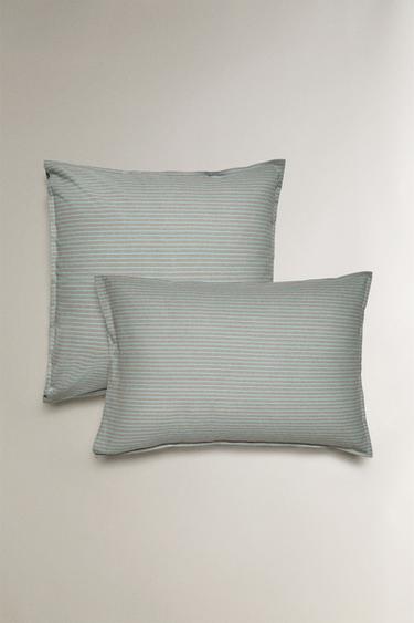 CHILDREN'S STRIPED FLANNEL PILLOWCASE - Blue by Zara