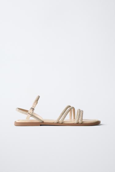 SHINY SANDALS - Gold by Zara