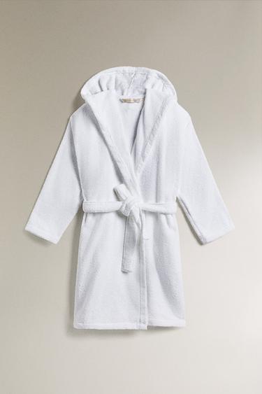 HOODED BATHROBE (360 GXM²) - White by Zara