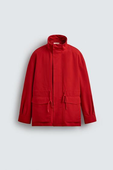 WATER REPELLENT DETACHABLE PARKA - Red by Zara